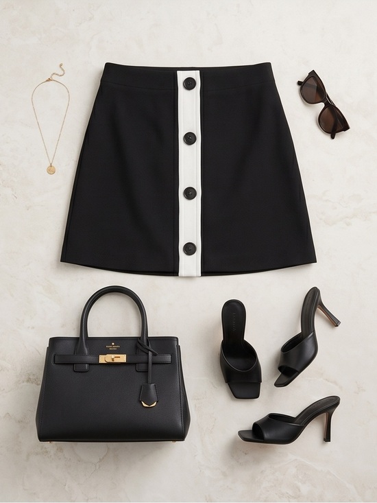 kate spade Dresses & Skirts - Kate Spade Black & White Skirt • Chic Boutique Mini Skirt